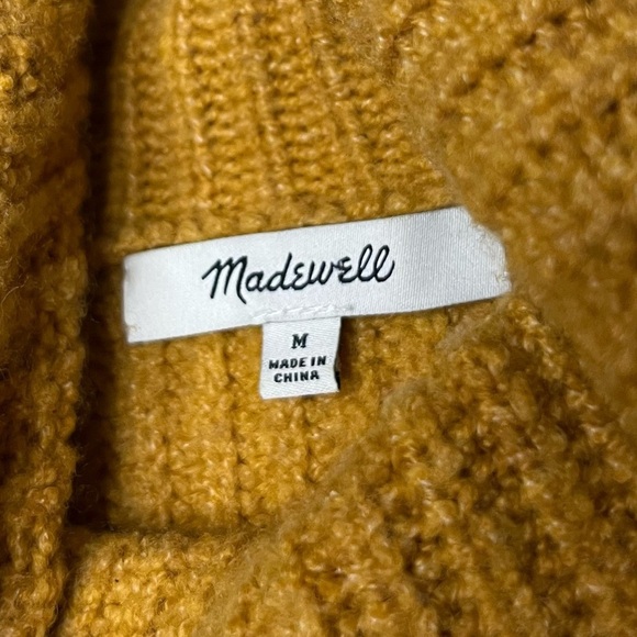 MADEWELL Mercer Mustard Ribbed Knit Cozy Turtleneck Fall Winter Sweater - Picture 6 of 9